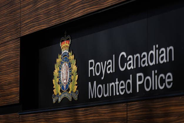 March 16, 2023, Surrey, Bc, CANADA: The RCMP logo is seen outside the force s E division headquarters in Surrey, B.C., Thursday, March 16, 2023. Surrey CANADA  - ZUMAc35_ 20230316_zaf_c35_336 Copyright: xDarrylxDyckx