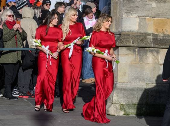 The wedding of Holly Ramsay to Adam Peaty The wedding of influencer Holly Ramsay to Olympic swimmer Adam Peaty at Bath Abbey (27 Dec 2025). - Tana Ramsay ahead of Bridesmaids icluding Tilly Ramsay. Bridesmaids headed by Tilly Ramsay.  Copyright: xAdrianxSherrattx NINTCHDBPICT001048094142