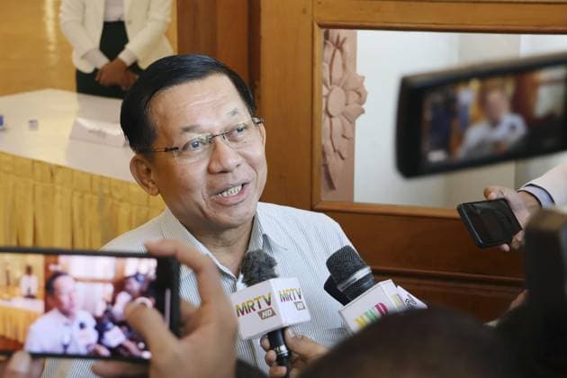 Myanmar s 1st general election since 2021 coup Senior Gen. Min Aung Hlaing, who leads Myanmar s junta, meets the press after casting his ballot at a polling station in the capital Naypyitaw on Dec. 28, 2025, for the country s first general election since a 2021 coup.  A14AA0005142247P