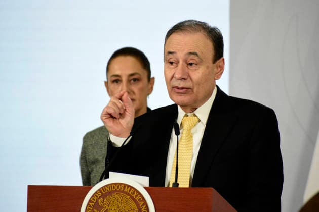 Mexico™s President Claudia Sheinbaum News Conference The Governor of Sonora, Alfonso Durazo Montano, speaks about the Justice Plan for Cananea during a press conference at the National Palace. on December 29, 2025, in Mexico City, Mexico. (Photo by Luis Barron Eyepix Group) Copyright: xLuisxBarronx xEyepixxGroupx LB_29122025_174322