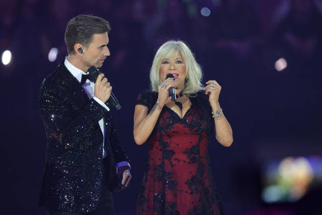 Silvester Schlagerboom 2026 live Die Wunderlichtershow Florian Silbereisen and Samantha Fox British pop singer, model and actress Silvester Schlagerboom 2026 on December 31, 2025 in the basketball arena of FC Bayern Munich, BMW Park Munich