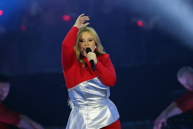 Silvester Schlagerboom 2026 live Die Wunderlichtershow Maite Kelly US singer Silvester Schlagerboom 2026 on December 31, 2025 in the basketball arena of FC Bayern Munich, BMW Park Munich