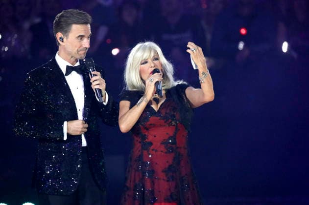 Florian Silbereisen and Samantha Fox in the TV show Silvester Schlagerbooom 2026 live Die Wunderlichtershow at BMW Park Munich, 31 12 2025 Foto:xAgenturxWehnertx xGränzdörferx xFuturexImagex silvester_schlagerbooom_5573