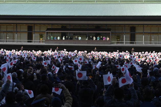 Emperor Naruhito new year public greeting in Tokyo TOKYO, JAPAN - JANUARY 2: Japan s Emperor Naruhito, Empress Masako, Princess Aiko and royal family members appear on the palace balcony to greet well-wishers during the New Year general public greeting at the Imperial Palace in Tokyo, Japan on January 2, 2026. Thousands of people gathered to offer New Year wishes as the Imperial Family annual seasonal event drew large crowds. David Mareuil Anadolu Tokyo Japan. Editorial use only. Please get in touch for any other usage.  Copyright: x2026xAnadoluxDavidxMareuilx