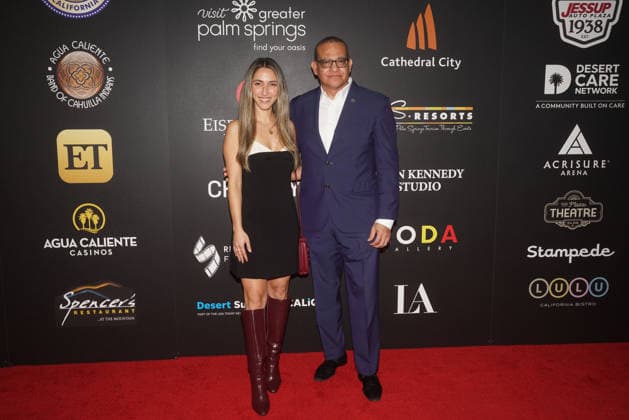 January 2, 2026, Palm Springs, California, USA: Filmmaker HELIYA ALAM and Producer JULIO LOPEZ VELASQUEZ (Ã¢â‚¬oeDope QueensÃ¢â‚¬Â) arrive on the red carpet for the Opening Night screening of Calle Malaga Palm Springs USA - ZUMAp226 20260102_zep_p226_026 Copyright: xPatrickxPerezx