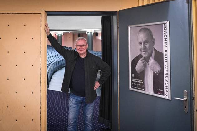 Joachim Krol at the Astra Theater FOR EDITORIAL PURPOSES ONLY EDITORIAL USE ONLY p Actor Joachim Krol poses for a portrait, on Sunday, 04 January 2025 at the Kino Astra Theater in Essen Joachim Krol comes spontaneously to the Kino Astra Theater Performance of his film Lautlos Deutschland NRW Essen Copyright SocratesxTassos Copyright: SocratesxTassos doc83zmp4jomt2z9q64rxd ,EDITORIAL USE ONLY Copyright: SocratesxTassos