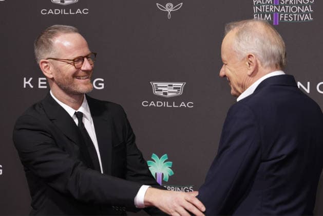 The 37th Annual Palm Springs International Film Festival Film Awards, Arrivals Joachim Trier and Stellan Skarsgard attend The 37th Annual Palm Springs International Film Festival Film Awards at Palm Springs Convention Center on January 03, 2026 in Palm Springs, California. Palm Springs Palm Springs Convention Center California USA Copyright: xCraSH imageSPACEx