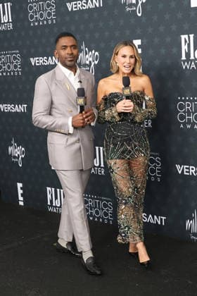 January 4, 2026, Santa Monica, California, USA: Justin Sylvester, Keltie Knight at the 31st Annual Critics Choice Awards at Barker Hangar Santa Monica USA - ZUMAg107 20260104_zep_g107_050 Copyright: xNinaxPrommerx