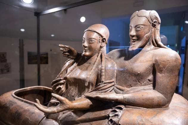 **NO WEB OR NEWSPAPERS ONLY FOR ITALY** Restoration of the Sarcophagus of the Etruscan Spouses at the National Etruscan Museum of Villa Giulia  Copyright: xRomax xipa-agency.netx xRomax IPA_Agency_IPA69712486