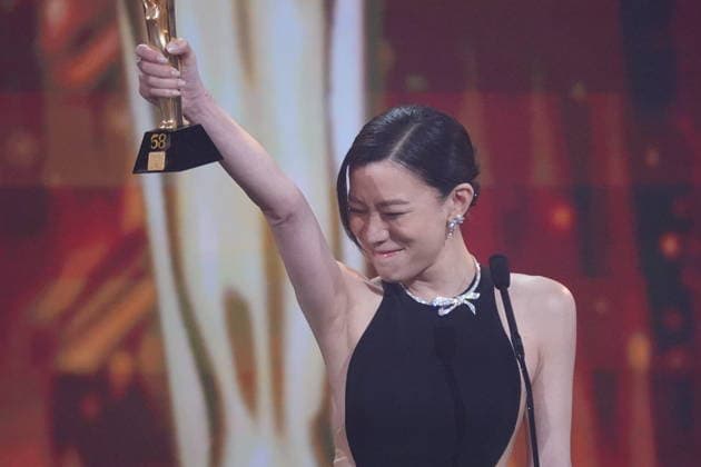 MACAO, CHINA - JANUARY 04: Actress Charmaine Sheh Sze-man wins the Best Actress award for the fourth time at the TVB Anniversary Awards 2025 on January 4, 2026 in Macao, China.  Copyright: xVCGx 111613292524