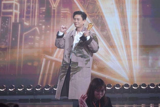 MACAO, CHINA - JANUARY 04: Actor Bosco Wong Chung-chak wins the Best Actor award at the TVB Anniversary Awards 2025 on January 4, 2026 in Macao, China.  Copyright: xVCGx 111613292497