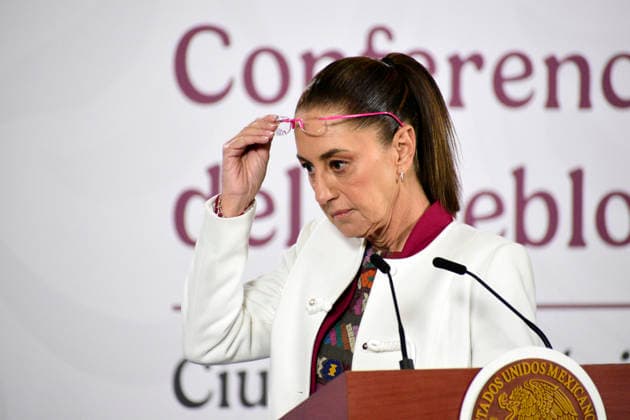 Mexico™s President Claudia Sheinbaum Holds Briefing About Nicolas Maduro Mexico™s President Claudia Sheinbaum Pardo, speaks about the arrest of President Nicolas Maduro by US forces in a military operation for conspiracy to commit narcoterrorism during a news conference at National Palace. on January 5, 2026 in Mexico City, Mexico. (Photo by Luis Barron Eyepix Group) Copyright: xLuisxBarronx xEyepixxGroupx LB_05012026_174510