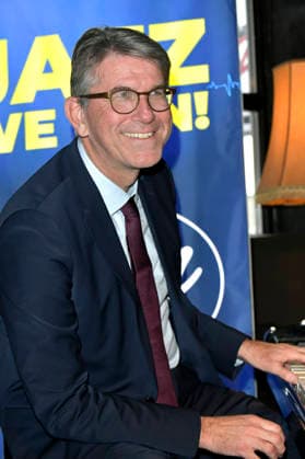 Wolfram Weimer at the photo session for the launch of the new jazz station Ella Radio at the Zig Zag Jazz Club Berlin, 05 01 2025 Foto:xM.xBehrensx xFuturexImagex ella_6117