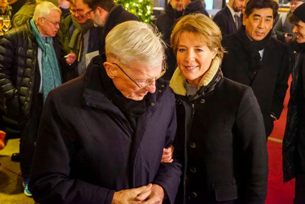 cntv Eugen Block father with his daughter Christina Block the founder of the steakhouse chain Block House at the New Years reception punch under the roof 2026 at the Hotel Grand Elysee Hamburg Germany
