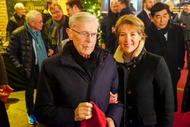 cntv Eugen Block father with his daughter Christina Block the founder of the steakhouse chain Block House at the New Years reception punch under the roof 2026 at the Hotel Grand Elysee Hamburg Germany