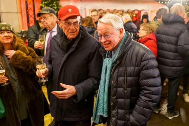 cntv Eugen Block with lawyer Gerhard Strate the founder of the steakhouse chain Block House at the New Years reception Punsch unterm Dach 2026 at the Hotel Grand Elysee Hamburg Germany