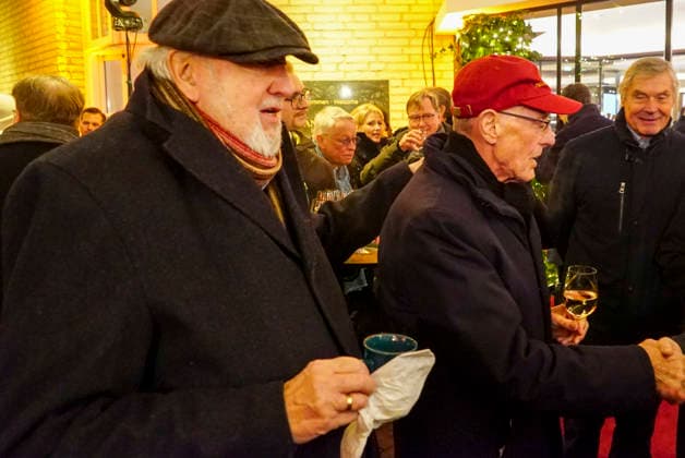 cntv Eugen Block and Professor Hans Werner Funke concert organizer at the New Years reception Punsch unterm Dach 2026 at the Hotel Grand Elysee Hamburg Germany