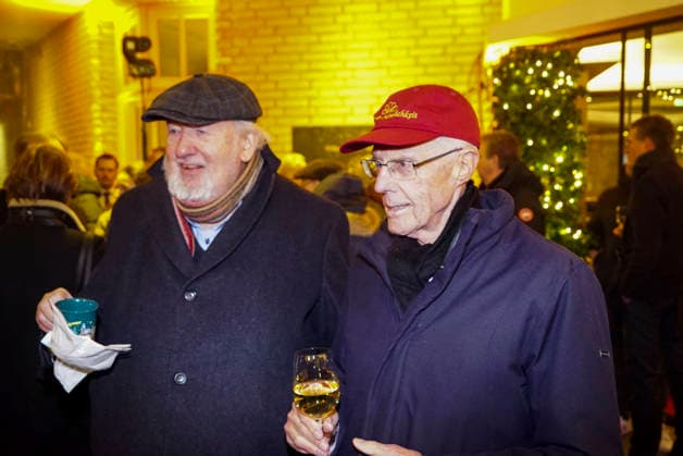 cntv Eugen Block and Professor Hans Werner Funke concert organizer at the New Years reception Punsch unterm Dach 2026 at the Hotel Grand Elysee Hamburg Germany