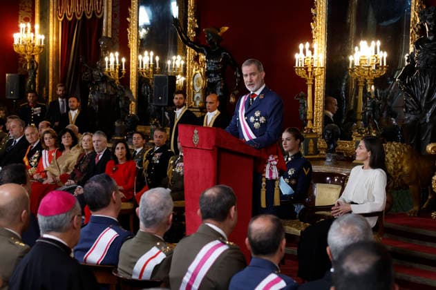 Spanish King Felipe VI delivers his speech during the Military Easter celebration at the Royal Palace in Madrid, Spain, 06 January 2026. Military Easter in Madrid !ACHTUNG: NUR REDAKTIONELLE NUTZUNG!  Copyright: xJJxGUILLENx GRAF3925 20260106-55018986272_1