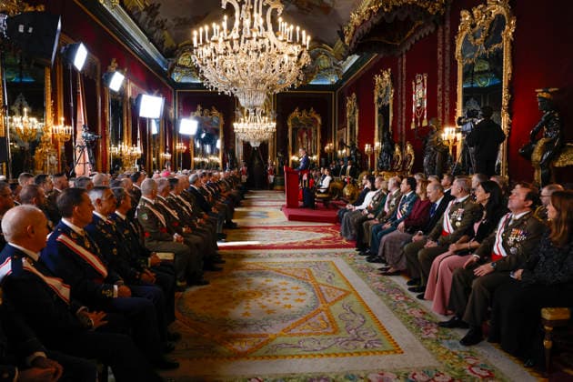 Spanish King Felipe VI delivers his speech during the Military Easter celebration at the Royal Palace in Madrid, Spain, 06 January 2026. Military Easter in Madrid !ACHTUNG: NUR REDAKTIONELLE NUTZUNG!  Copyright: xJJxGUILLENx GRAF3929 20260106-55018986339_1