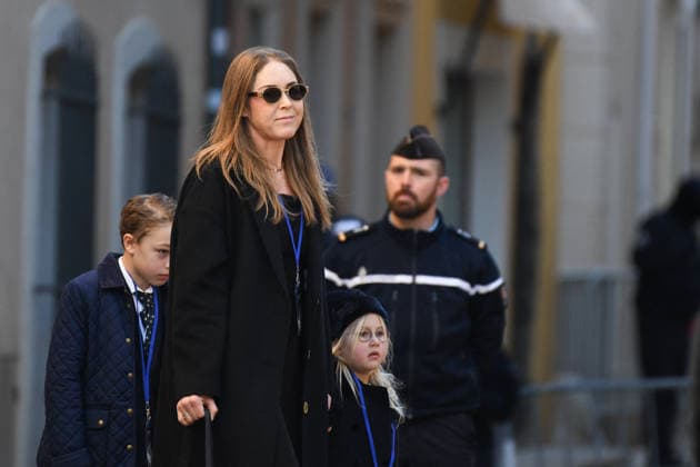Brigitte Bardot Funeral - Saint-Tropez Please hide the children’s faces prior to the publication - Théa, the granddaughter of Brigitte Bardot with her children arriving at Notre-Dame de l Assomption church, for the funeral ceremony for late French actress Brigitte Bardot, in Saint-Tropez, southeastern France, on January 7, 2026. French film sensation Brigitte Bardot, a symbol of sexual liberation in the 1950s and 1960s who reinvented herself as an animal rights defender and embraced far-right views, died on Decmber 28, 2025 aged 91. Photo by Florian Poitout ABACAPRESS.COM Saint-Tropez France  Copyright: xPoitoutxFlorian ABACAx