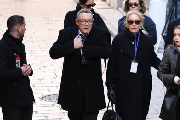 Nicolas Charrier And Family At Brigitte Bardot Funeral - Saint-Tropez Please hide children s faces prior to the publication - Brigitte Bardot son Nicolas Charrier, Thea Charrier, Brigitte Bardot s granddaughter) and her children family members arriving at Notre-Dame de l Assomption church, for the funeral ceremony for late French actress Brigitte Bardot, in Saint-Tropez, southeastern France, on January 7, 2026. French film sensation Brigitte Bardot, a symbol of sexual liberation in the 1950s and 1960s who reinvented herself as an animal rights defender and embraced far-right views, died on Decmber 28, 2025 aged 91. Photo by Raphael Lafargue ABACAPRESS.COM Saint-Tropez France Copyright: xLafarguexRaphael ABACAx