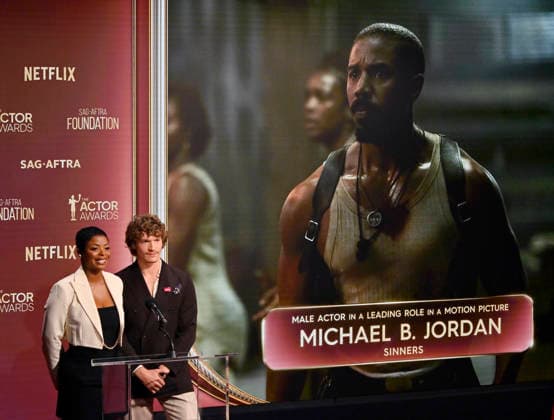 Actors Janelle James (L) and Connor Storrie announce the nominees for the 32nd annual Actor Awards on Wednesday, January 7, 2026. The Actor Awards, presented by SAG-AFTRA, honor excellence in film and TV acting. Winners will be announced at a gala at Hollywood s Shrine Auditorium & Expo Hall on March 1. It will stream live on Netflix.  LAP2026010708 JIMxRUYMEN