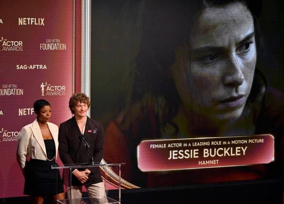 Actors Janelle James (L) and Connor Storrie announce the nominees for the 32nd annual Actor Awards on Wednesday, January 7, 2026. The Actor Awards, presented by SAG-AFTRA, honor excellence in film and TV acting. Winners will be announced at a gala at Hollywood s Shrine Auditorium & Expo Hall on March 1. It will stream live on Netflix.  LAP2026010710 JIMxRUYMEN