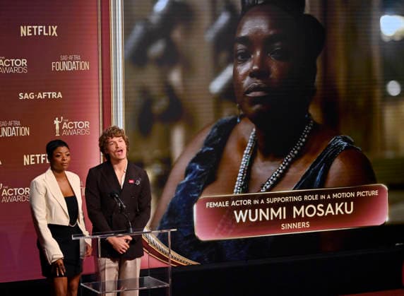 Actors Janelle James (L) and Connor Storrie announce the nominees for the 32nd annual Actor Awards on Wednesday, January 7, 2026. The Actor Awards, presented by SAG-AFTRA, honor excellence in film and TV acting. Winners will be announced at a gala at Hollywood s Shrine Auditorium & Expo Hall on March 1. It will stream live on Netflix.  LAP2026010716 JIMxRUYMEN