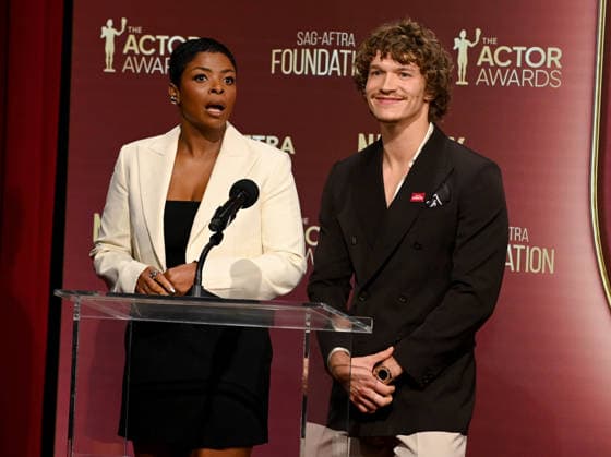 32nd Annual Actor Awards Nominations Janelle James and Connor Storrie onstage at the 32nd Annual Actor Awards nominations held at SAG-AFTRA on January 7, 2026 in Los Angeles, Ca. Los Angeles SAG-AFTRA California USA Copyright: xTammiexArroyox xAFF-USA.comx