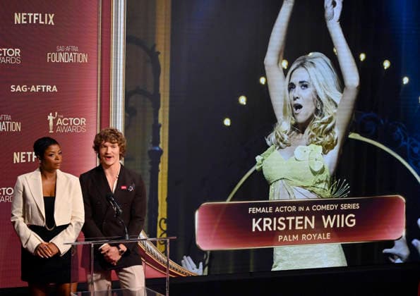 Actors Janelle James (L) and Connor Storrie announce the nominees for the 32nd annual Actor Awards on Wednesday, January 7, 2026. The Actor Awards, presented by SAG-AFTRA, honor excellence in film and TV acting. Winners will be announced at a gala at Hollywood s Shrine Auditorium & Expo Hall on March 1. It will stream live on Netflix.  LAP2026010724 JIMxRUYMEN