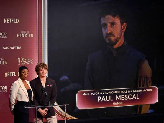 Actors Janelle James (L) and Connor Storrie announce the nominees for the 32nd annual Actor Awards on Wednesday, January 7, 2026. The Actor Awards, presented by SAG-AFTRA, honor excellence in film and TV acting. Winners will be announced at a gala at Hollywood s Shrine Auditorium & Expo Hall on March 1. It will stream live on Netflix.  LAP2026010719 JIMxRUYMEN