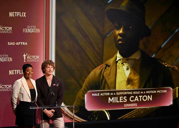 Actors Janelle James (L) and Connor Storrie announce the nominees for the 32nd annual Actor Awards on Wednesday, January 7, 2026. The Actor Awards, presented by SAG-AFTRA, honor excellence in film and TV acting. Winners will be announced at a gala at Hollywood s Shrine Auditorium & Expo Hall on March 1. It will stream live on Netflix.  LAP2026010730 JIMxRUYMEN
