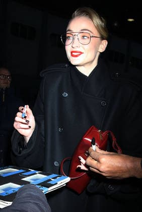 NEW YORK, NY - JANUARY 7: Sophie Turner seen at CBS Mornings on January 7, 2026 in New York City. Copyright: xRWx