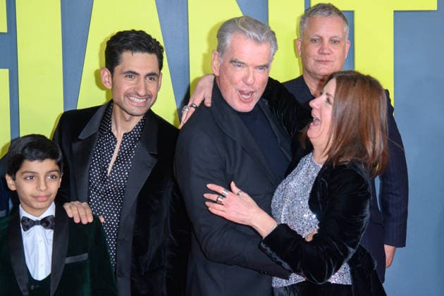 Giant UK Gala Screening Arrivals at Picturehouse Central, London, UK - 7 January 2026 (L-R) - Ghaith Saleh, Amir El-Masry, Pierce Brosnan, Katherine Dow Blyton, Producer Stuart Ford attends The Giant UK Gala Screening at Picturehouse Central, London, England, UK on Wednesday 7 January, 2026., Credit:Justin Ng Avalon UK, England, London, Picturehouse Central Copyright: xJustinxNgx xAvalonx 1064088857
