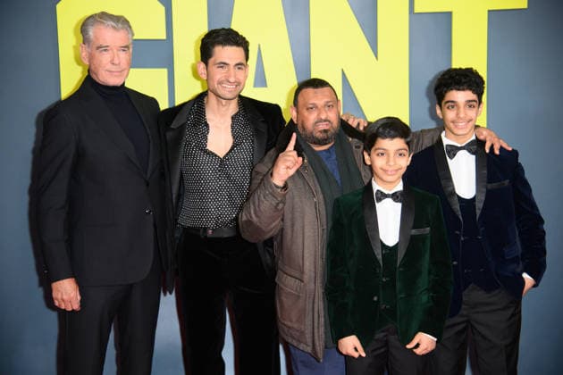 Giant UK Gala Screening Arrivals at Picturehouse Central, London, UK - 7 January 2026 (L-R) - Pierce Brosnan, Amir El-Masry, Naseem Hamed aka Prince Naseem, Ghaith Saleh and Ali Saleh attends The Giant UK Gala Screening at Picturehouse Central, London, England, UK on Wednesday 7 January, 2026., Credit:Justin Ng Avalon UK, England, London, Picturehouse Central Copyright: xJustinxNgx xAvalonx 1064088914