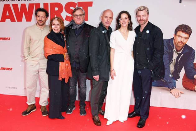Fahri Yardim, Gaby Dohm, Hape Kerkeling, Christoph Maria Herbst, Anja Knauer, Friedrich Mücke at the world premiere of the movie EXTRAWURST at the Lichtburg Kino in Essen on 07 01 2026
