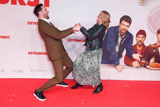 Sven Kroll, Lisa Feller at the world premiere of the movie EXTRAWURST at the Lichtburg cinema in Essen on 07 01 2026