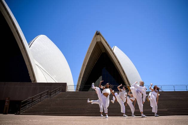 SYDNEY FESTIVAL 2026 OPENING DAY, Dancers perform an excerpt from First Nations work Garabari at the Sydney Opera House, in Sydney, Thursday, January 8, 2026. Sydney Festival marks its 50th year by transforming the city with a program of performance, music and public gathering across Sydney. ( NO ARCHIVING SYDNEY NEW SOUTH WALES AUSTRALIA  Copyright: xBIANCAxDExMARCHIx 20260108178313774811