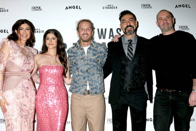 January 7, 2026, Century City, Ca, USA: LOS ANGELES - JAN 6: Nour Bitar, Massa Daoud, Brandt Andersen, Ayman Samman, guest at I Was a Stranger Premiere at the AMC 15 Theaters on January 6, 2026 in Century City, CA Century City USA - ZUMAb170 20260107_aap_b170_015 Copyright: xKayxBlakex
