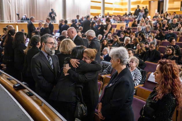 January 8, 2026, Toronto, On, CANADA: Foreign Affairs Minister Anita Anand hugs a relative of one of the victims of the downing of Ukraine International Airlines Flight PS752 as she arrives at a ceremony commemorating the sixth anniversary, Richmond Hill, Ont., Thursday, Jan. 8, 2026. Toronto CANADA  - ZUMAc35_ 20260108_zaf_c35_021 Copyright: xEduardoxLimax