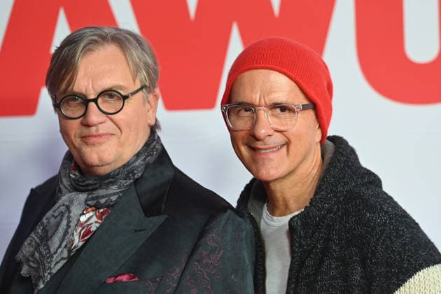 from left Hape KERKELING Actor , Christoph Maria HERBST Actor , Portrait,Portraet Premiere EXTRAWURST on 08 01 2026 at the Mathaeser Kino in Munich