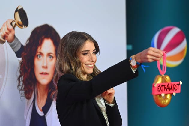 Cathy HUMMELS FISCHER , single image,cropped single motif,portrait,portrait,portrait premiere EXTRAWURST on 08 01 2026 at the Mathaeser Cinema in Munich