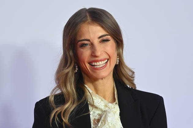 Cathy HUMMELS FISCHER , laughing,smiling,laughing,optimistic,good-humored, single picture,cropped single motif,portrait,portrait,portrait premiere EXTRAWURST on 08 01 2026 at the Mathaeser cinema in Munich