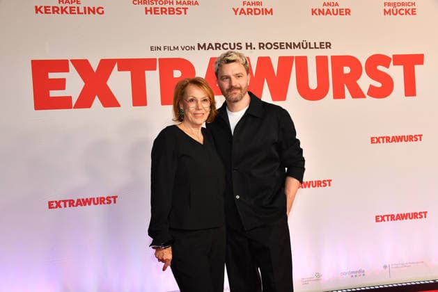 Gaby Dohm and Friedrich Muecke at the Extrawurst movie premiere at the Mathaeser Filmpalast in Munich on 8 01 2026 in Munich Extrawurst movie premiere in Munich