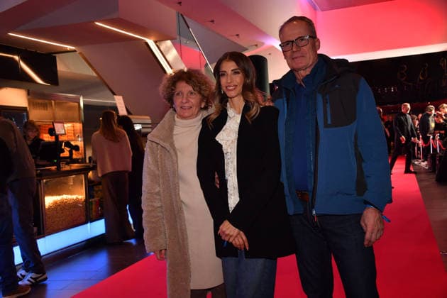 Cathy Hummels with her parents Premiere Extrawurst Mathäser Filmpalast Munich 08 January 2026