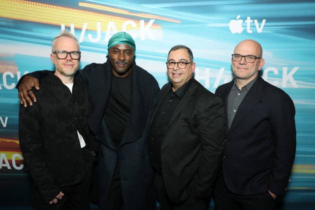 Special Screening and Tastemaker event celebrating the highly anticipated season two of Hijack at The Whitby Hotel. The new season of Hijack debuts globally on Apple TV on Wednesday, January 14, 2026 Featuring: (L-R) Jim Field Smith (Creator, Director, Exec. Producer), Idris Elba, Hakan Kousetta (Exec. Producer) and Jamie Laurenson (Exec. Producer) Where: New York, New York, United States When: 08 Jan 2026 Credit: Marion Curtis StarPix for Apple TV INSTARimages EDITORIAL USE ONLY. NOT FOR USE BY NEWSPAPERS BASED IN THE UK. Copyright: xx instar55369588