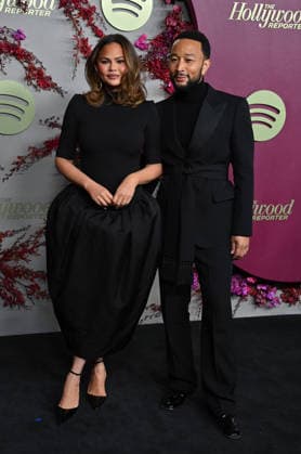 The Hollywood Reporter and Spotify Host Nominees Night Chrissy Teigen and John Legend arriving to The Hollywood Reporter And Spotify Host Nominees Night: An Official Golden Week Event held at The Lot at Formosa on January 8, 2026 in Los Angeles, Ca. Los Angeles The Lot at Formosa California USA Copyright: xTammiexArroyox xAFF-USA.comx