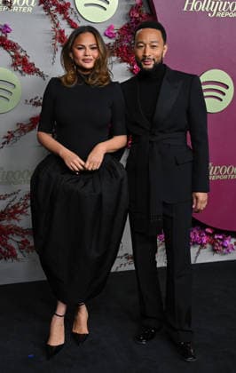 The Hollywood Reporter and Spotify Host Nominees Night Chrissy Teigen and John Legend arriving to The Hollywood Reporter And Spotify Host Nominees Night: An Official Golden Week Event held at The Lot at Formosa on January 8, 2026 in Los Angeles, Ca. Los Angeles The Lot at Formosa California USA Copyright: xTammiexArroyox xAFF-USA.comx