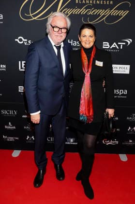 abb Klaus Schuemann with Mrs. Britta Schuemann host of the 31 Blankeneser New Years Reception at Hotel Suellberg on 08 01 2026 in Hamburg Hamburg Germany